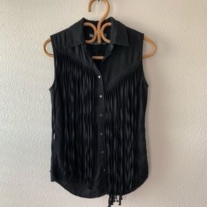 Blank NYC Cowboy Rides Fringe Vest Jacket